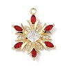 Christmas Theme Brass Micro Pave Cubic Zirconia Pendants KK-Z065-01-01G-1