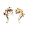 Gecko Alloy Brooch with Rhinestone JEWB-N007-079-2