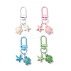 4Pcs Turtle & Starfish Synthetic Turquoise Pendant Decorations HJEW-JM04264-2