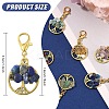 6Pcs Tree of Life Alloy & Natural Lapis Lazuli & Carnelian & Amazonite & Tourmaline & Green Aventurine & Amethyst Chips Pendant Necklaces HJEW-YW00104-3