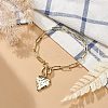 Alloy Heart Charm Bracelet with Brass Paperclip Chains for Woman BJEW-JB08895-01-2