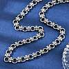 304 Stainless Steel Ring Link Chain Necklaces NJEW-H072-02A-P-1