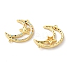 Rack Plating Brass Colorful Cubic Zirconia Moon Star Connector Charms KK-C084-21G-2