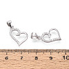 925 Sterling Silver Micro Pave Clear Cubic Zirconia Pendants STER-T008-82P-3