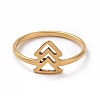 Ion Plating(IP) 201 Stainless Steel Arrow Mark Finger Ring for Women RJEW-J051-05G-2