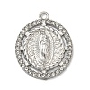 304 Stainless Steel & Rhinestone Pendants STAS-G371-09F-01P-1