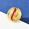 Flat Round 304 Stainless Steel Enamel Finger Rings for Women RJEW-G355-07G-02-1