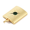 Rack Plating Brass Micro Pave Cubic Zirconia & Glass Pendants KK-Z071-87G-02-2