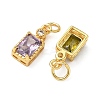 Brass Micro Pave Cubic Zirconia Pendants KK-L264-05G-2