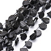 Natural Black Tourmaline Beads Strands G-E569-R08-1