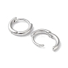 Rhodium Plated 925 Sterling Silver Huggie Hoop Earrings EJEW-K258-19A-P-2