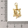 Rack Plating Brass Micro Pave Cubic Zirconia Pendants X-ZIRC-F142-21G-3