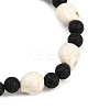 Natural Lava Rock & Synthetic Turquoise Beads Stretch Bracelets for Women BJEW-JB12131-02-4