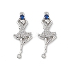 Brass Micro Pave Clear Cubic Zirconia Connector Charms KK-E068-VB036-2