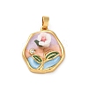 Brass Enamel Pendants KK-S502-02G-1