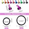 50 Sets 10 Colors Plastic & Silicone O-Rings Fishing Rod Pole Hook Keeper Sets FIND-FH0003-26-4