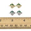 4Pcs 2 Colors Brass Pave Cubic Zirconia Fruit Connector Charms KK-FS0001-73A-5
