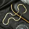 4mm Rack Plating Brass Flat Snake Chain Necklaces for Women Men MAK-L044-14G-3