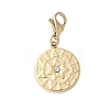 304 Stainless Steel Flat Round with Star Pendant Decoration STAS-S165-31G-1