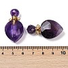 Natural Amethyst Faceted Teardrop Bottle Pendants G-A225-02G-05-3