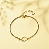 201 Stainless Steel Sun Link Bracelet with 304 Stainless Steel Box Chains for Women BJEW-JB08281-05-2