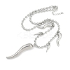 Rack Plating Brass Italian Horn Cornicello Bib Necklacess NJEW-P317-06P-2
