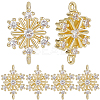10Pcs Brass Micro Pave Clear Cubic Zirconia Connector Charms ZIRC-BBC0002-86C-1