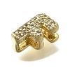 Brass Micro Pave Cubic Zirconia Letter Multi-Strand Links KK-D295-32G-06-2