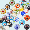 3 Strands Handmade Millefiori Glass Round Bead Strands LAMP-LT0001-16D-7