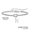 304 Stainless Steel Initial Charm Bracelets FS-WGD8E41-33-1