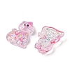 Transparent Resin Bowknot Kitten Decoden Cabochons RESI-M045-07A-2