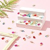 40Pcs 5 Colors Transparent Glass Charms PALLOY-FS00023-9