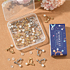 24Pcs 2 Colors 316 Surgical Stainless Steel Clip-on Earring Converters Findings STAS-SC0010-34B-7