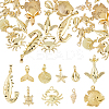 20Pcs 10 Styles Sea Animals Brass Pendants KK-HS0001-26-1