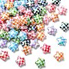 Electroplate Printed Opaque Acrylic Beads MACR-CJC0004-35-1-1