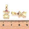 Brass Micro Pave Cubic Zirconia Pendants KK-N257-69G-3