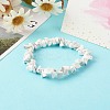Synthetic White Howlite Chip Bead Stretch Bracelets for Children BJEW-JB06388-07-1