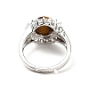 Natural Tiger Eye Adjustable Rings RJEW-P043-02P-23-3
