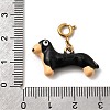 304 Stainless Steel Enamel Dachshund Pendant Decorations STAS-H252-02G-3