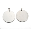 Non-Tarnish 201 Stainless Steel Flat Round Mirror Polished Finish Stamping Blank Tag Pendants LS-STAS-S030-10-1