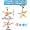 100Pcs 304 Stainless Steel Pendants STAS-SC0008-65-2