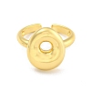 Brass Letter Open Cuff Rings for Women RJEW-G313-01O-G-2