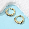 Real 18K Gold Plated Brass Cubic Zirconia Huggie Hoop Earrings EJEW-C012-08-3