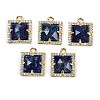 Natural Lapis Lazuli Faceted Square Charms G-I375-06G-02-1