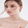 1Pc Stainless Steel Letter Rectangle Pendant Necklaces NJEW-LP0001-34D-P-4