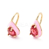 Teardrop Cubic Zirconia Dangle Earrings with Enamel for Women EJEW-P196-01G-2