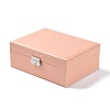PU Imitation Leather Jewelry Organizer Box with Lock CON-P016-B02-2