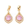 Brass Micro Pave Cubic Zirconia Pendants KK-E068-VC438-2