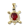Rack Plating Real 18K Gold Plated Brass Micro Pave Cubic Zirconia Pendants KK-B084-06G-2