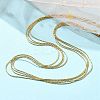 304 Stainless Steel Boston Link Chain Multi-strand Necklaces for Women NJEW-C084-02G-2